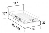 Beds Allen French bed with BOX bed frame