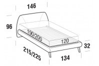 Beds Belmondo French bed with UP bed frame