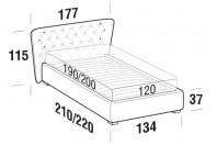 Beds Caravaggio French bed with FLOOR bed frame