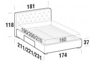 Beds Cezanne Double bed with BOX bed frame
