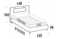 Beds Evergreen French bed with FLY bed frame