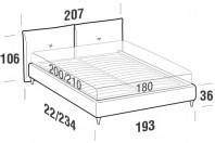 Beds Java Maxi double bed with FLY bed frame