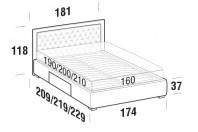 Beds Monet Double bed with BOX bed frame
