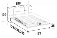 Beds Orazio Double bed with FLY bed frame