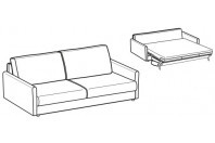 Sofa beds Santorini 3-er maxi sofa bed with round armrest
