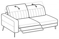 Sofas Egon 3-er maxi lateral element with 1 relax