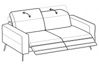 Sofas Gareth 3-er maxi sofa with 2 relax