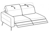 Sofas Gareth 3-er maxi lateral element with 2 relax
