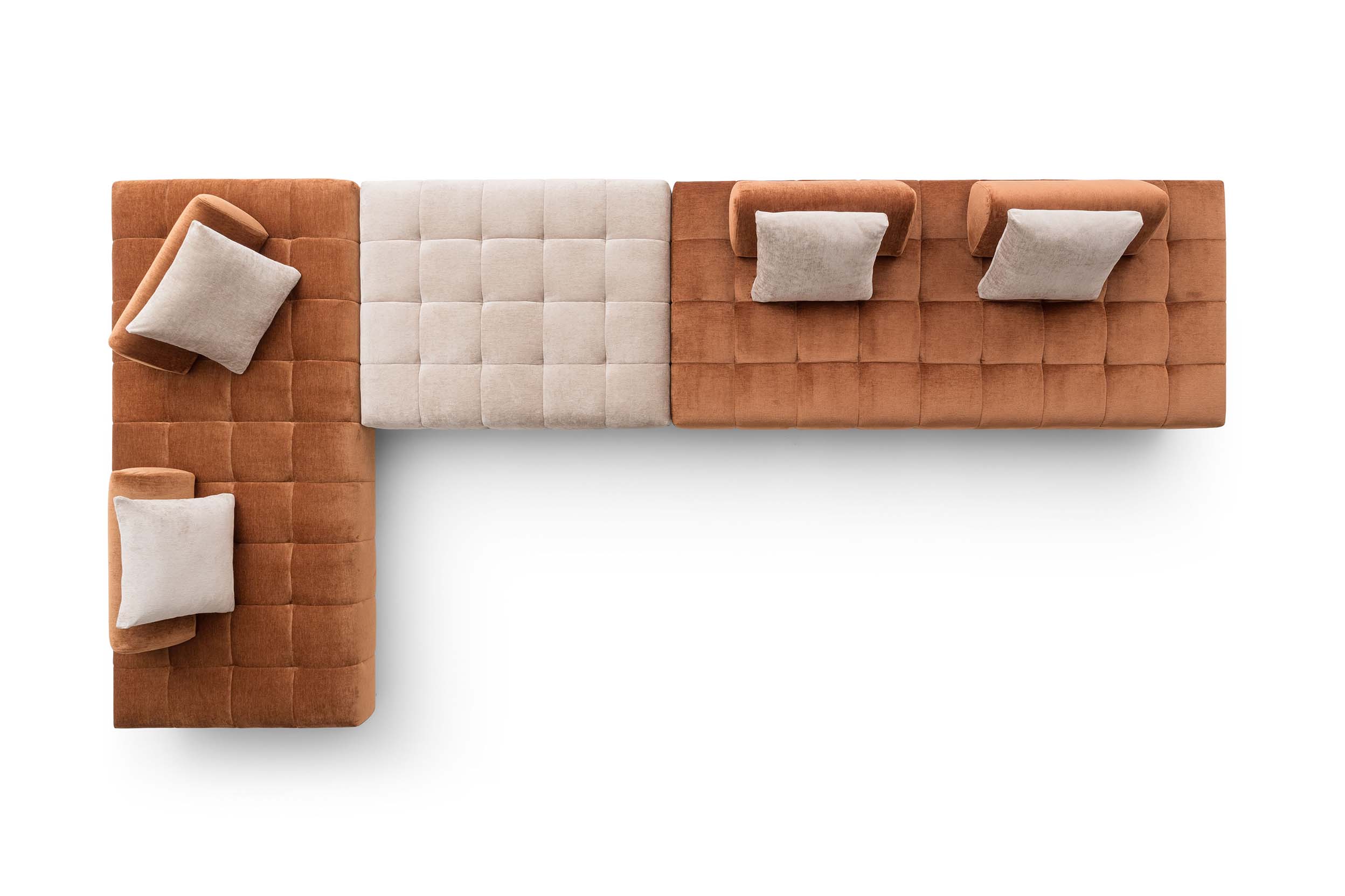 Divano modulare, trapuntato e di design modello Bowie LeComfort