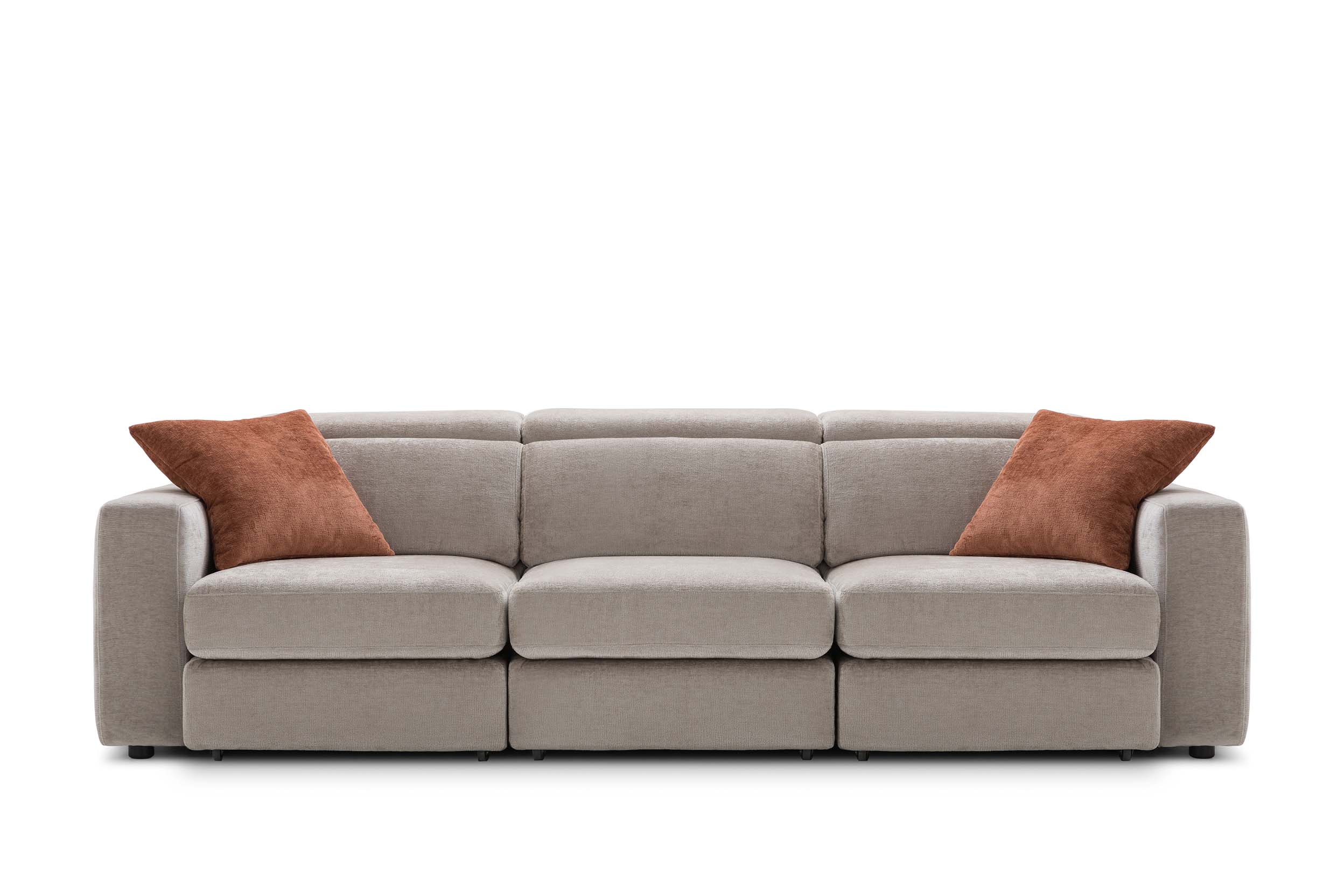 Divano Hill Double LeComfort a tre posti marrone chiaro con bracciolo Bai