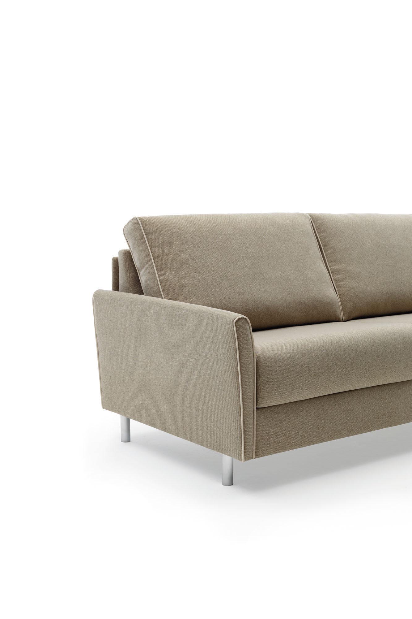 Divano letto Maldive con bracciolo modello Trendy con cordoncino perimetrale - visione laterale