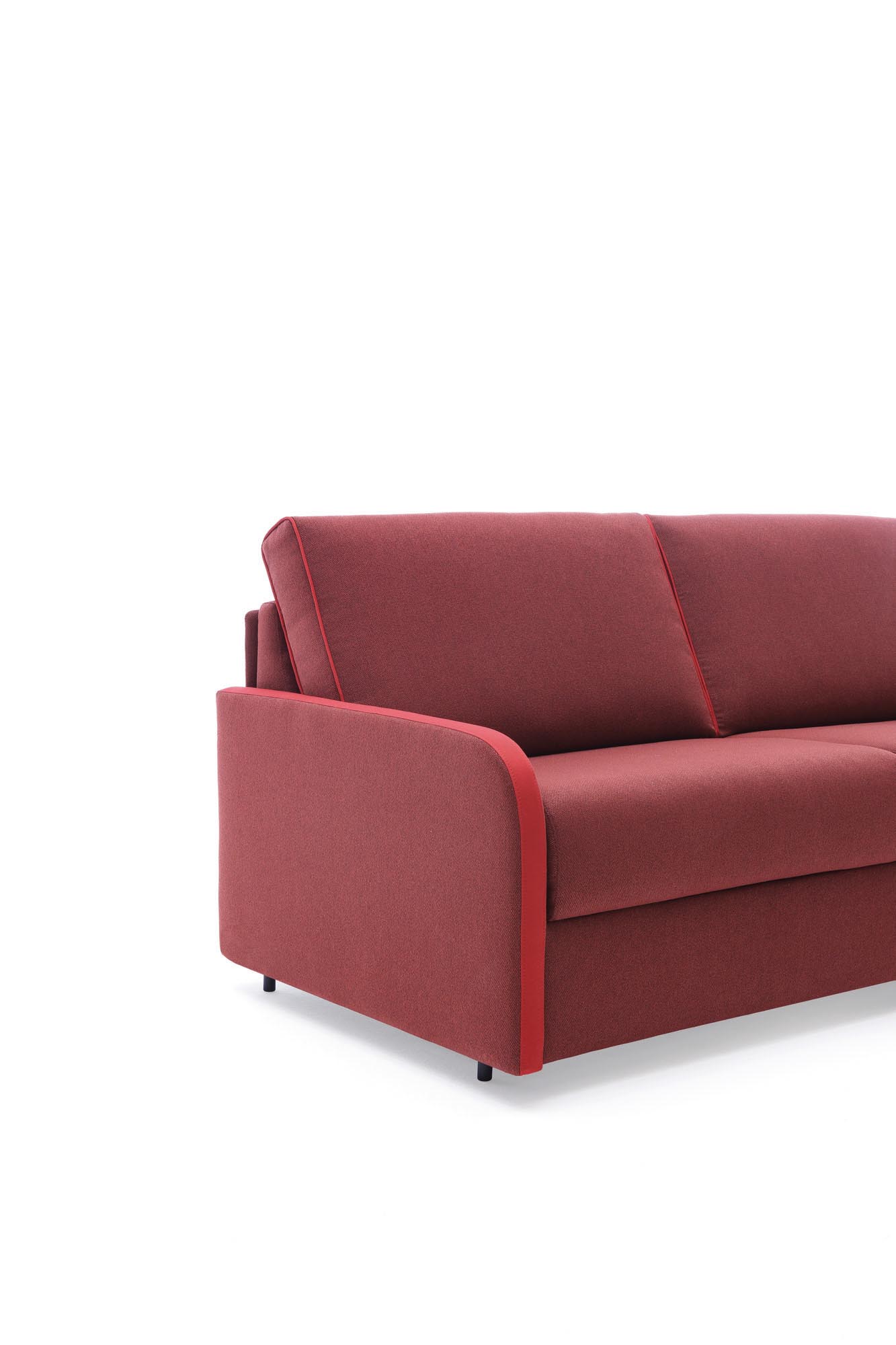 Divano letto Santorini con bracciolo modello Happy - visione laterale