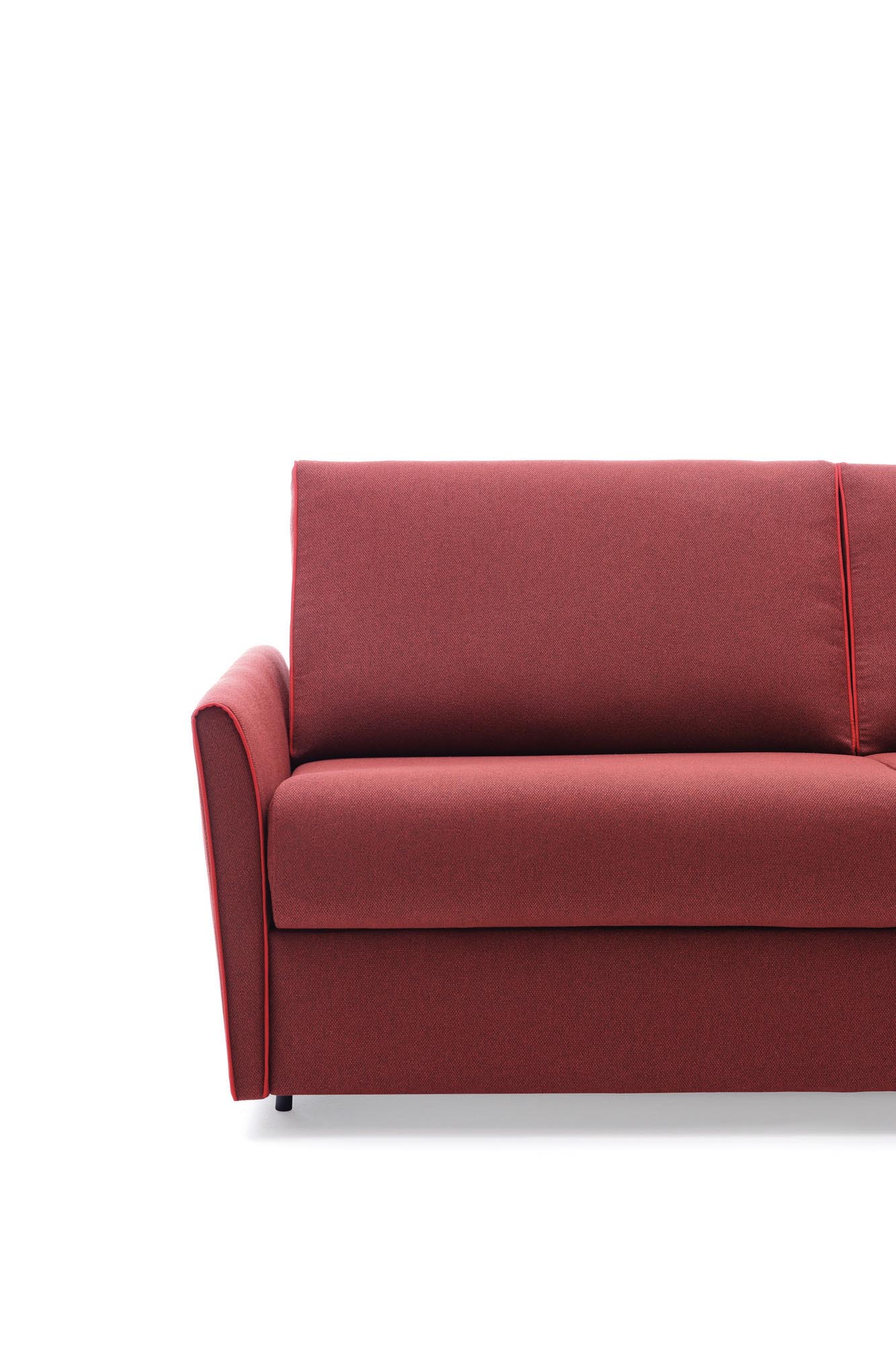 Divano letto Santorini con bracciolo modello Round - vista frontale