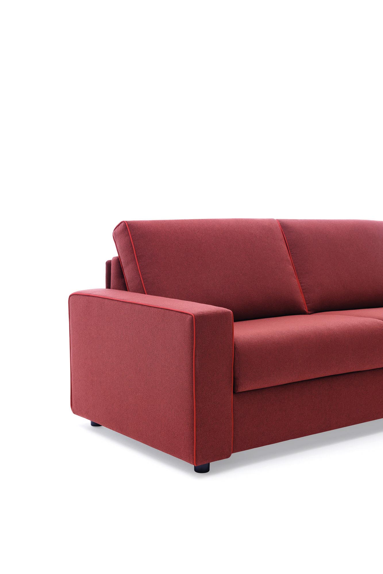 Divano letto Santorini con bracciolo squadrato modello Strong - vista laterale