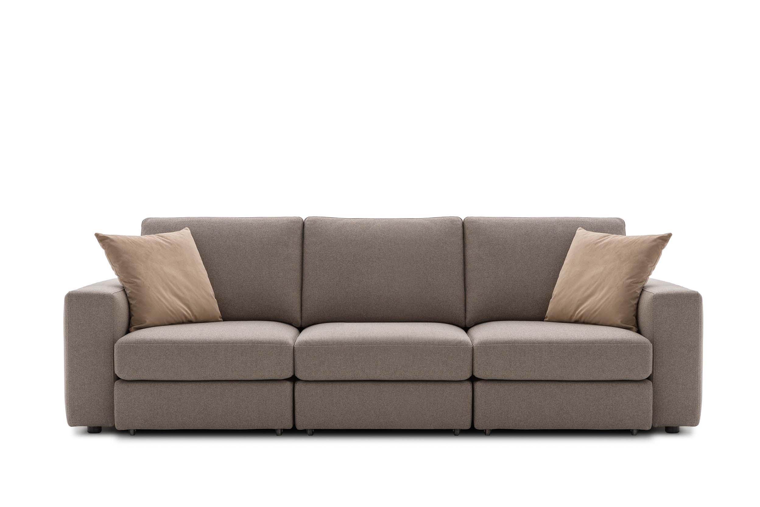 Divano color sabbia modello Soho Double LeComfort con bracciolo squadrato Bai