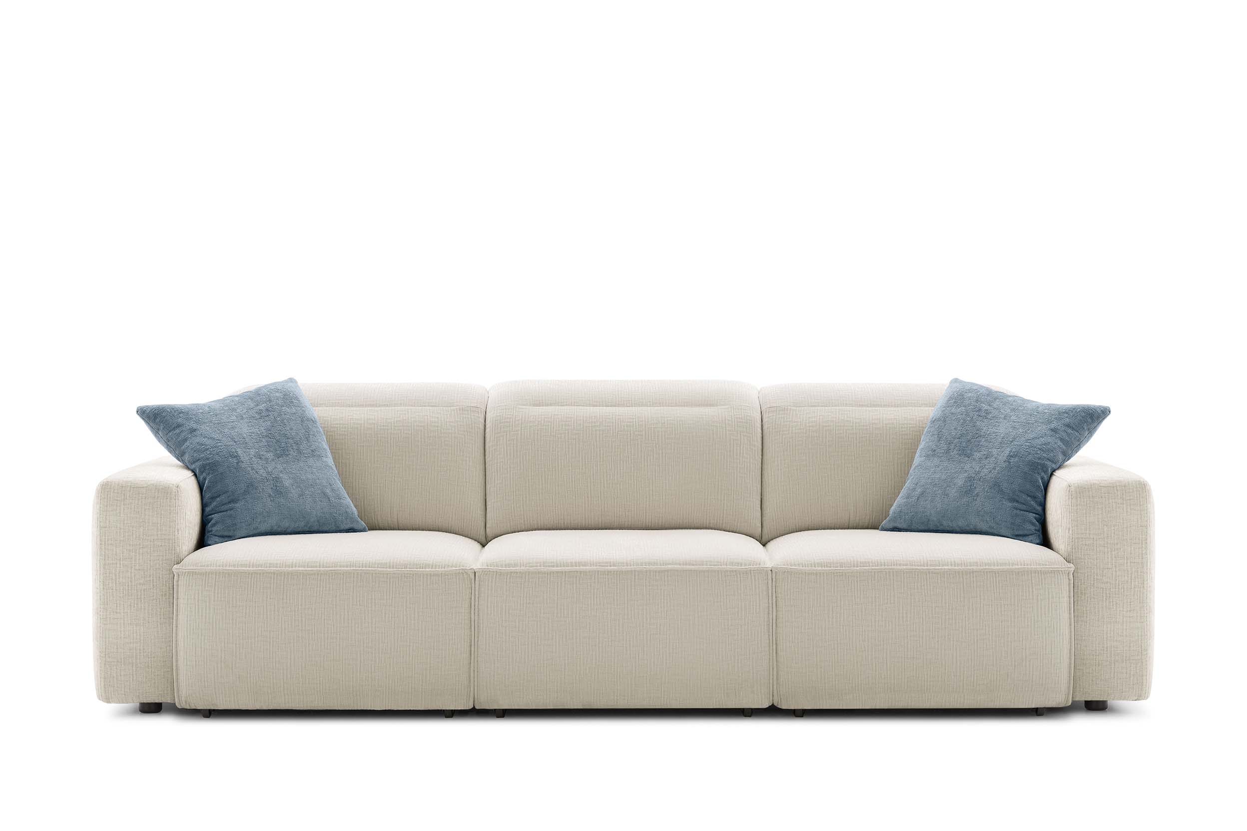 Divano Swan LeComfort a tre posti con braccioli squadrati Bai