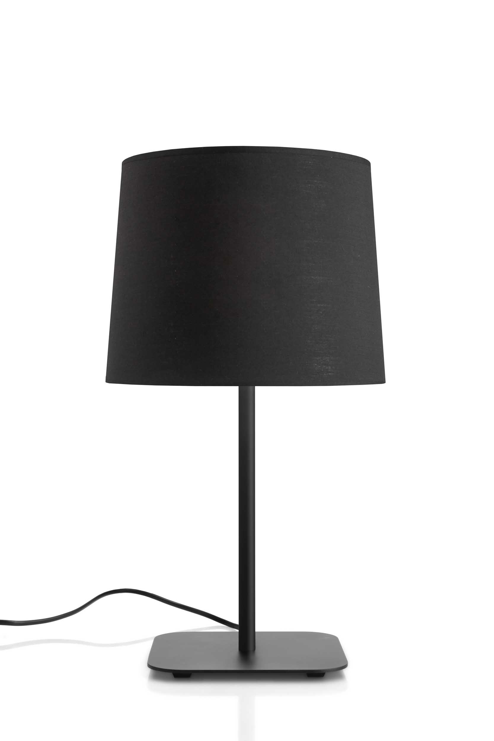 Lampada Hygge LeComfort da tavolo con base quadrata in metallo verniciato nero