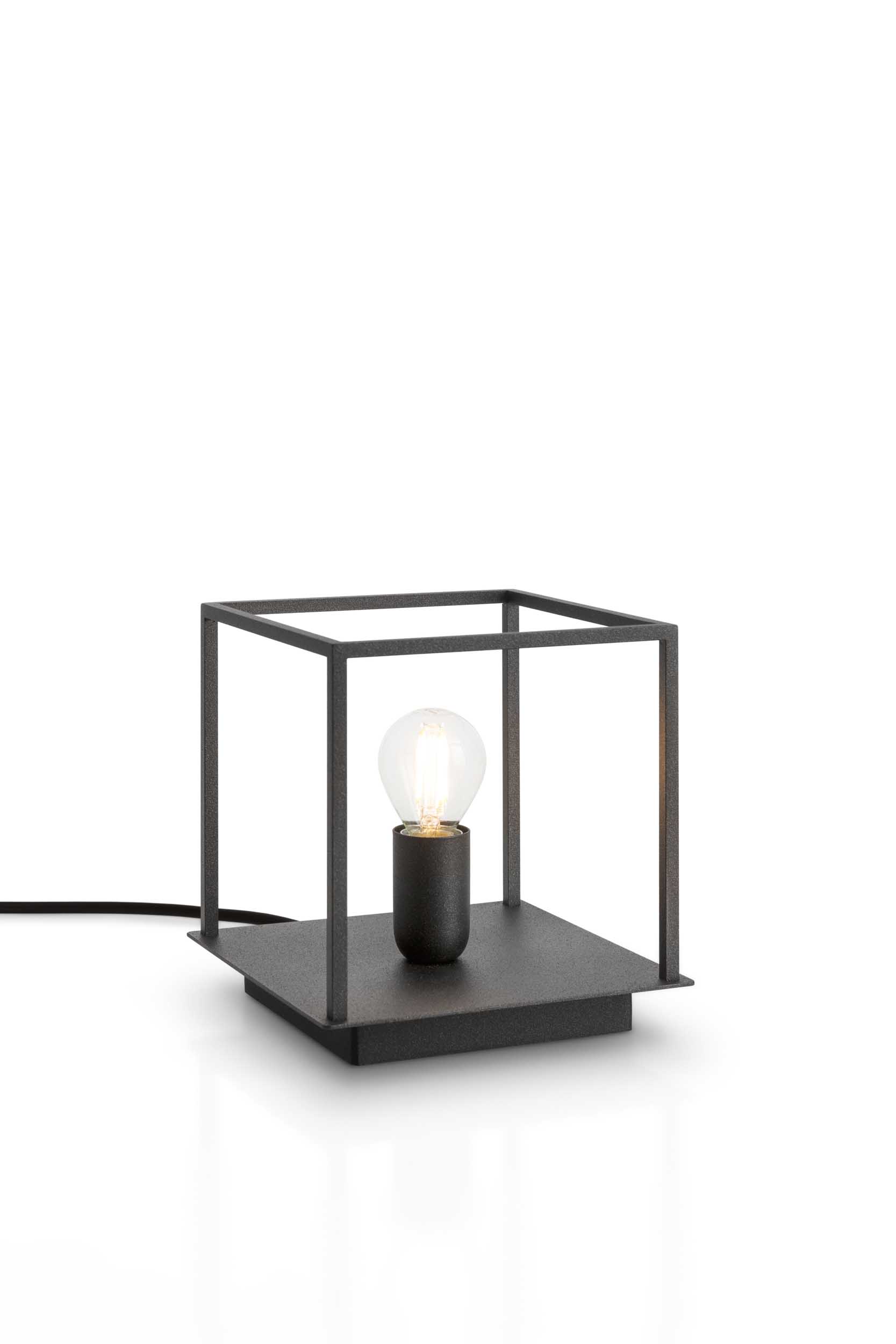 Lampada Link da tavolo con design a gabbia di colore nero
