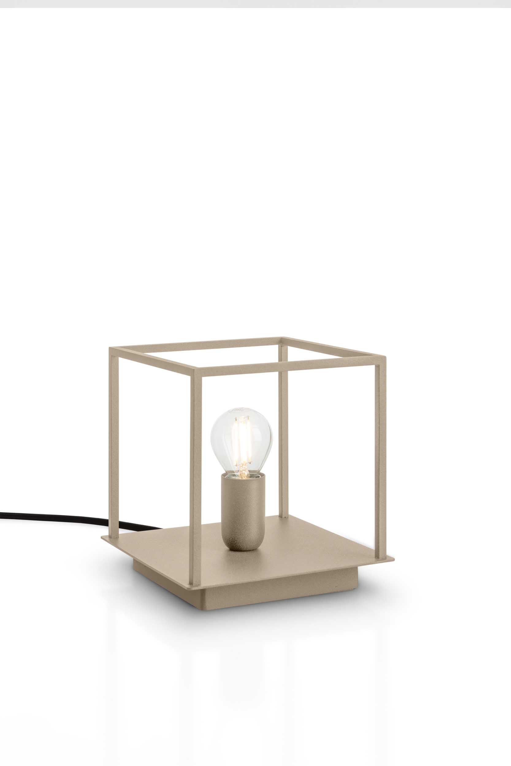 Lampada Link da tavolo con design a gabbia di colore sabbia