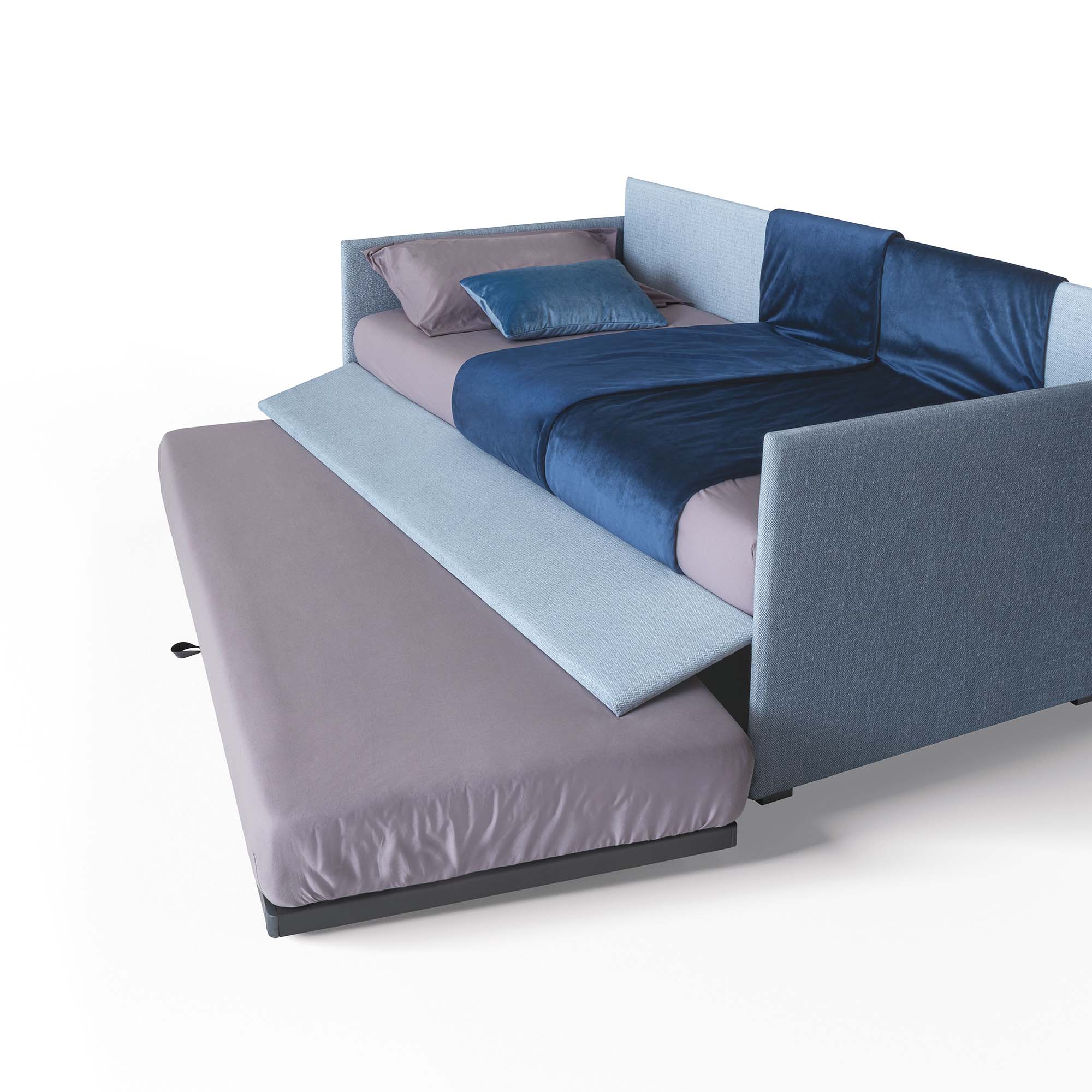 Letto aggiuntivo viene estratto dalla base del daybed Camomilla per ospitare due persone