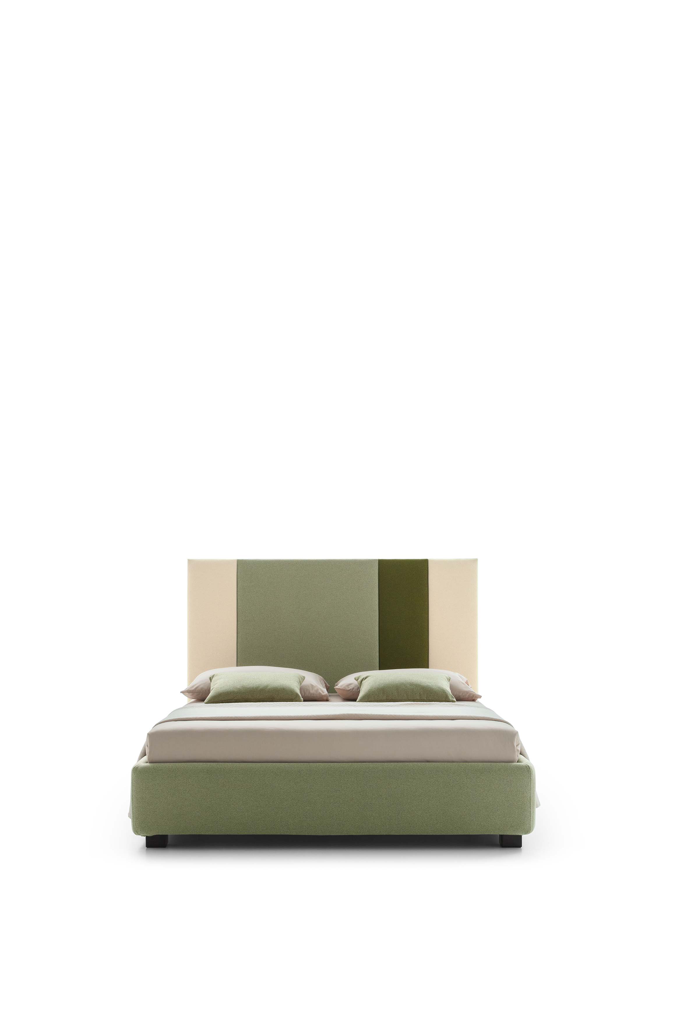 Letto a una piazza e mezza Ground con testiera geometrica