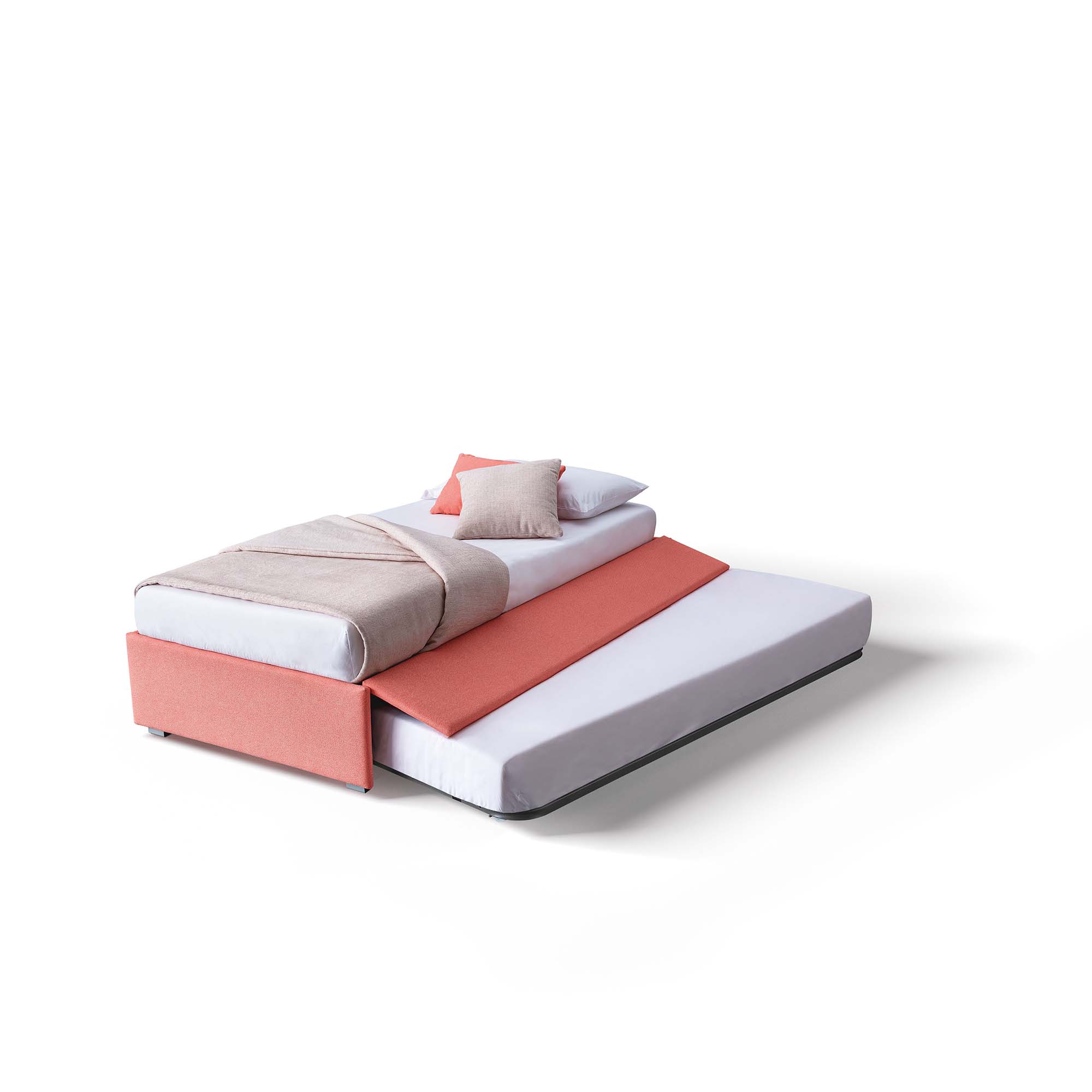 Letto singolo modello Pervinca con letto aggiuntivo estraibile dalla base