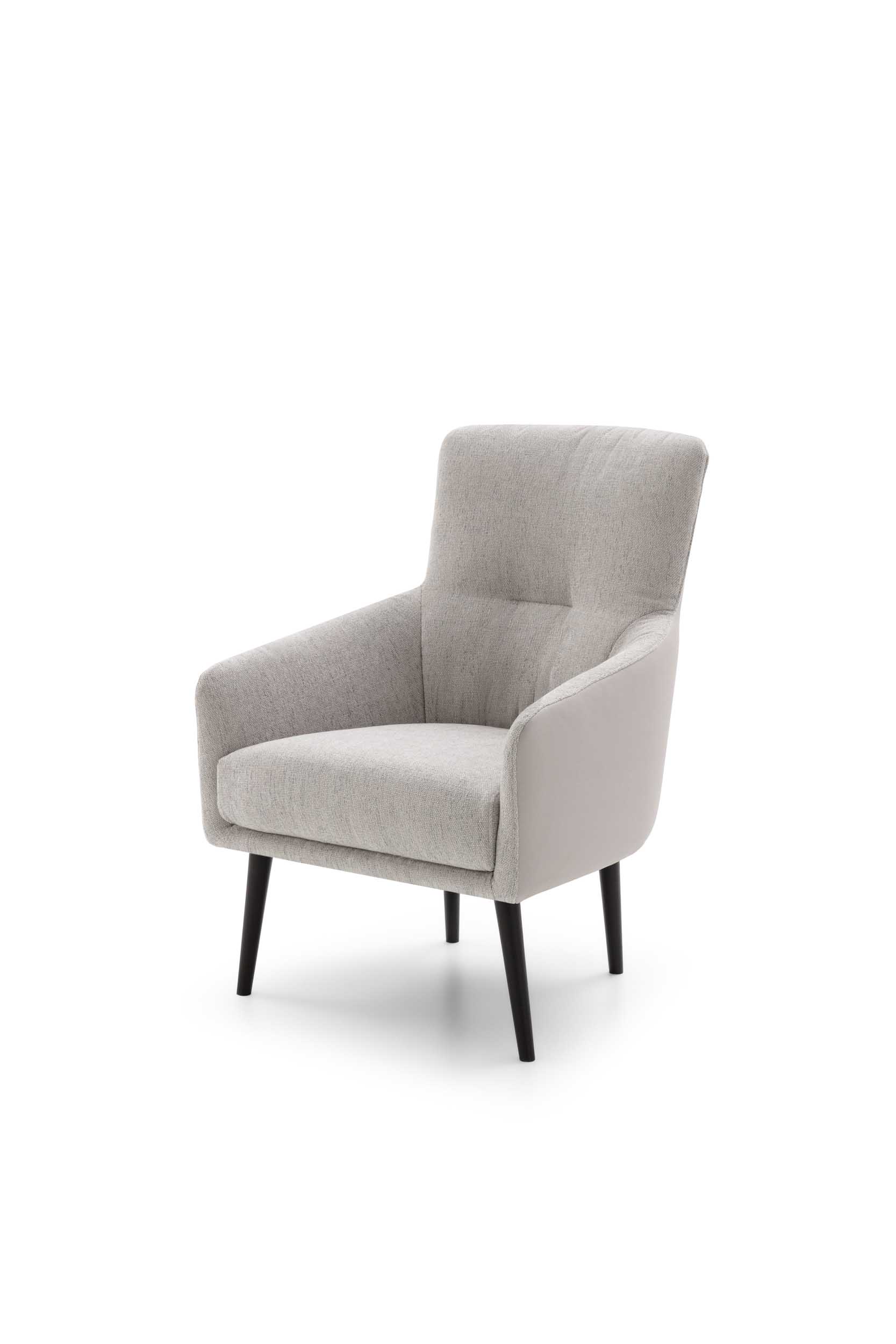 Poltroncina Elodie LeComfort moderna e a struttura fissa color grigio