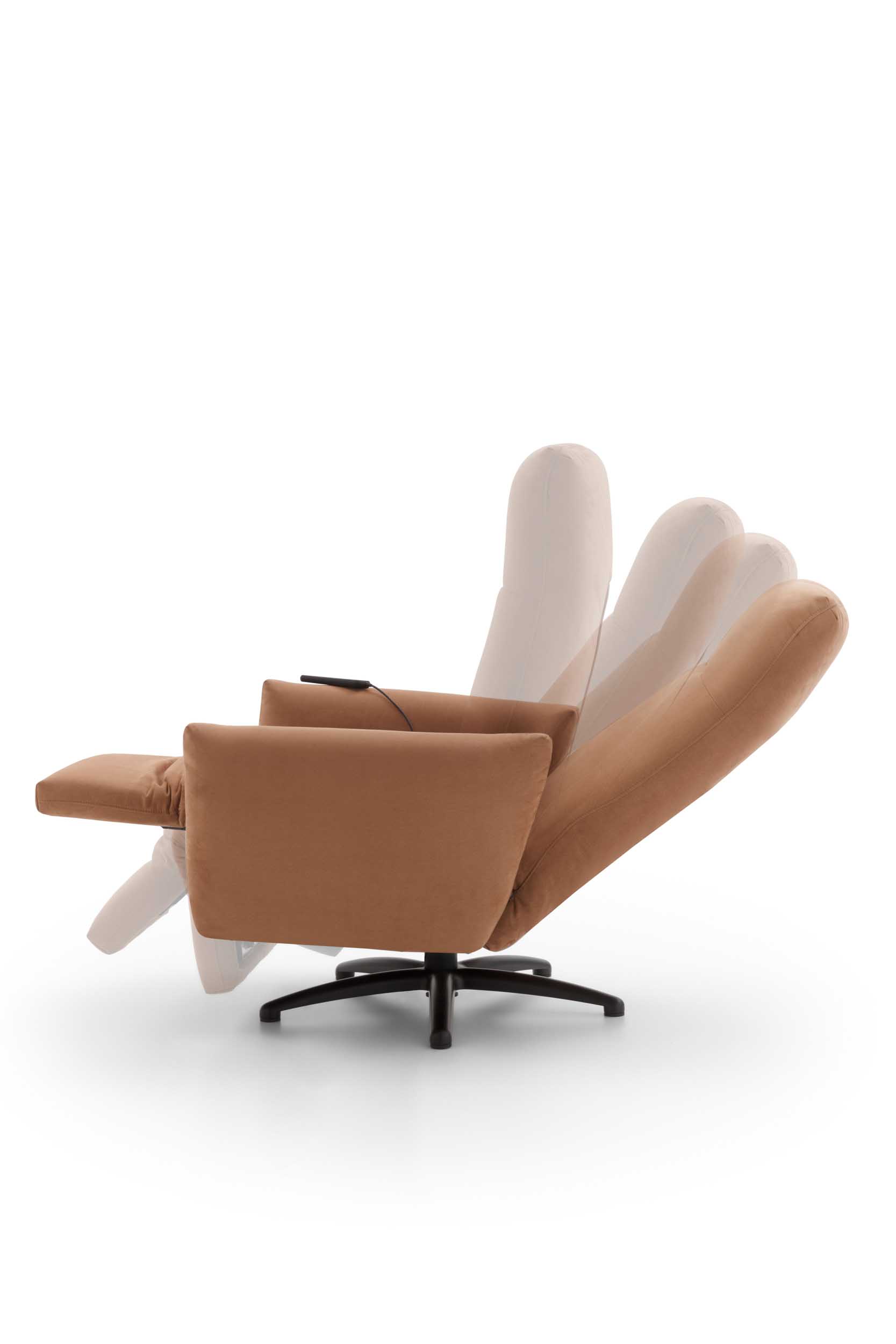 Meccanismo relax elettrico in azione per una poltroncina