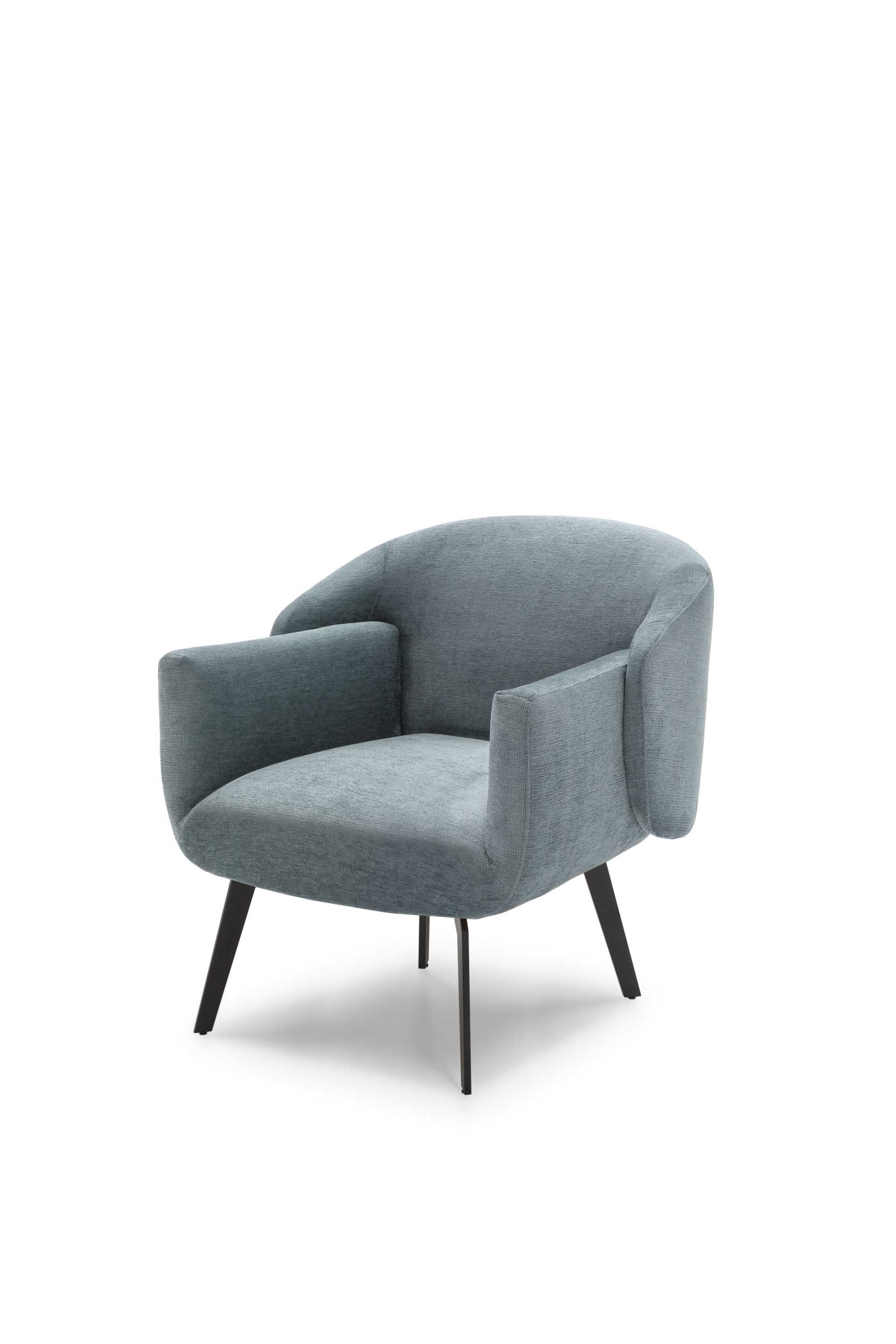 Poltroncina moderna con struttura fissa di colore carta da zucchero