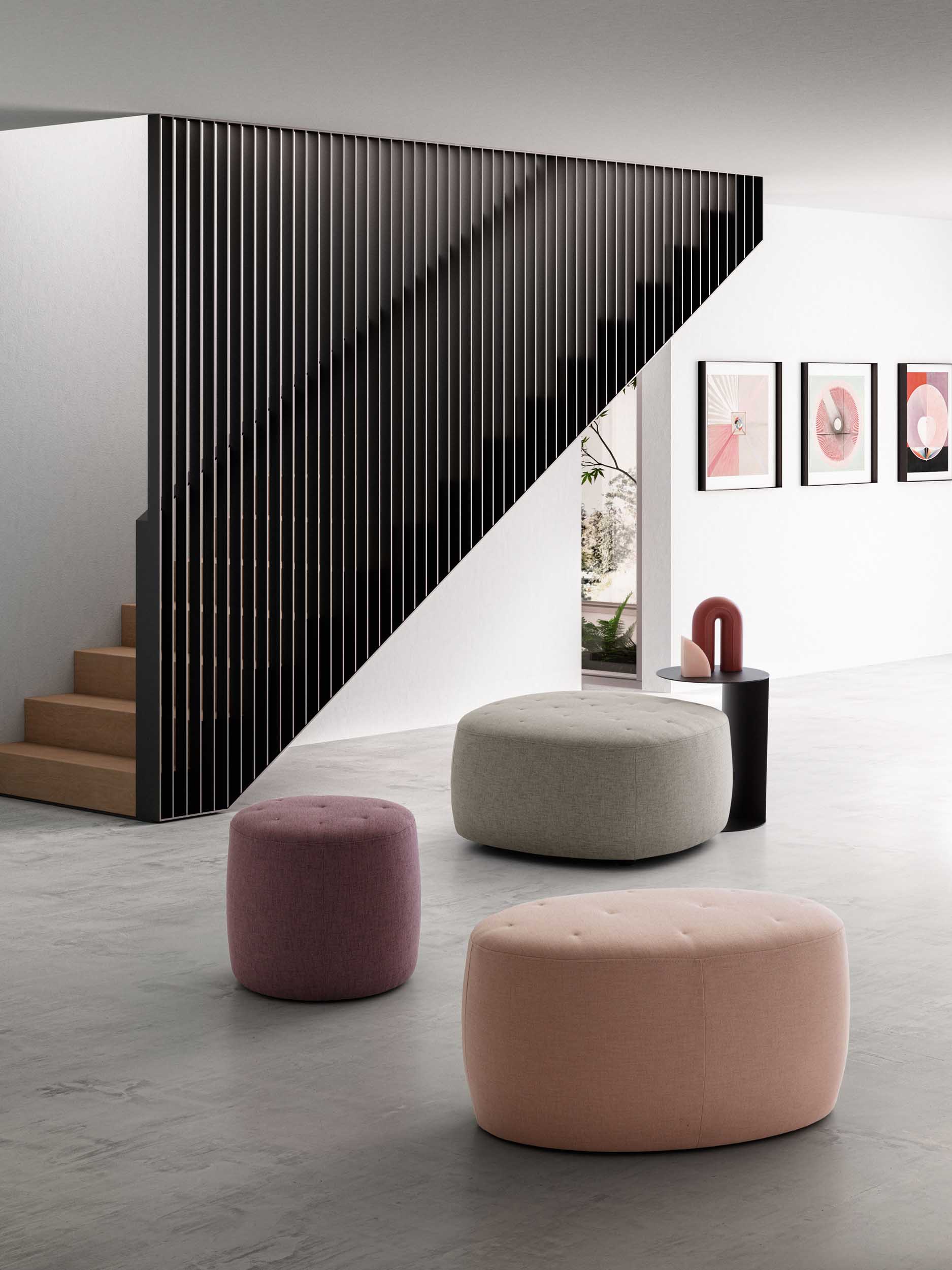 Pouf rotondo in ingresso
