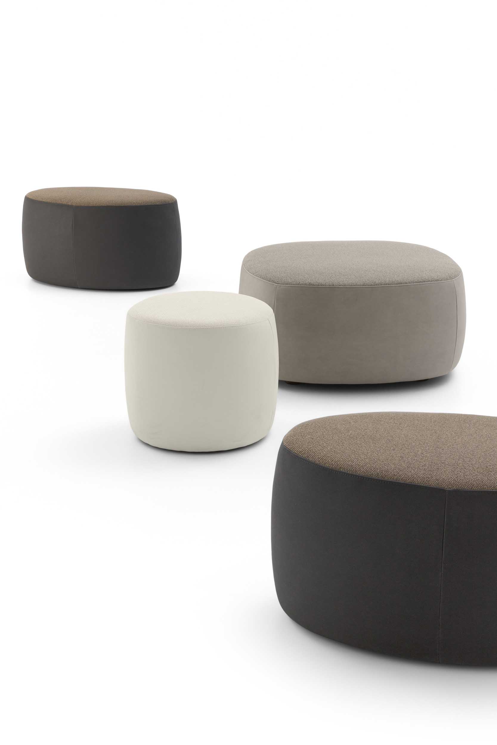 Pouf cilindrico colore bianco